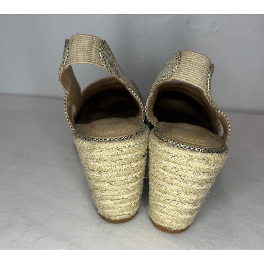 Lauren Ralph Lauren Penelope Espadrille Wedges Women 7.5B Gold Metallic Boho - Picture 5 of 11